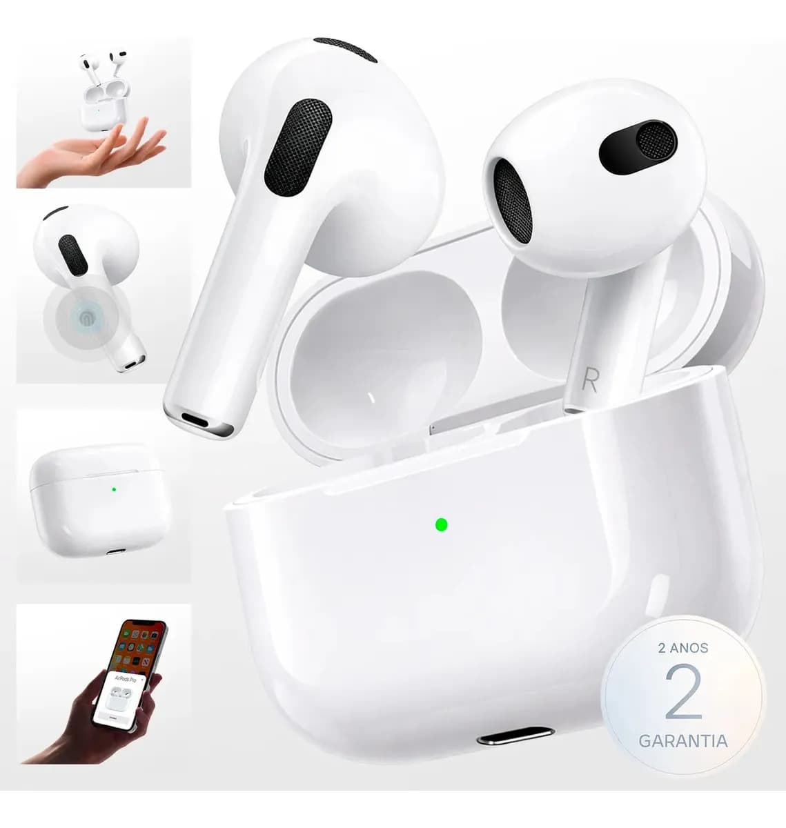 Fone Ouvido Bluetooth 5.4 Sem Fio Estojo De Carregamento Anti Ruido A Prova Dagua Compatível Com Ios Samsung Galaxy Android Tws Wireless Air Premium Microfone Touch Marca Pro Phone See
