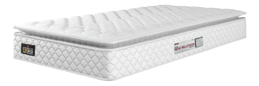 Colchão Solteiro Espuma D33 Pillow Top New Millenium Branco