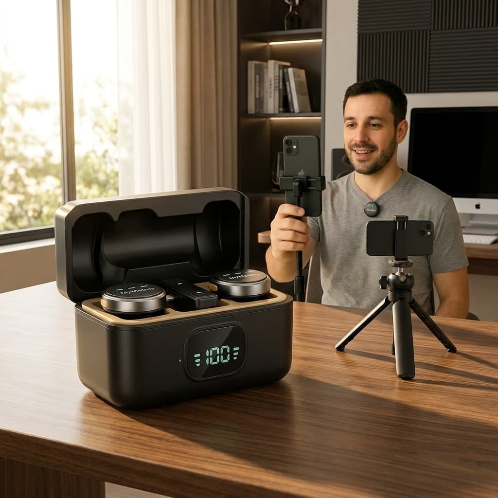 Microfone Lapela Mymotors Preto Sem Fio Tipo C